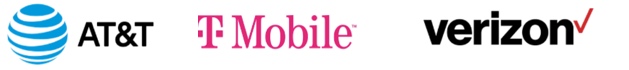 AT&T, T Mobile and Verizon logo