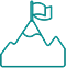 A flag on a mountain icon