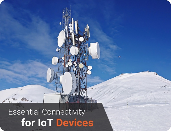a antenna tower on snowy mountains