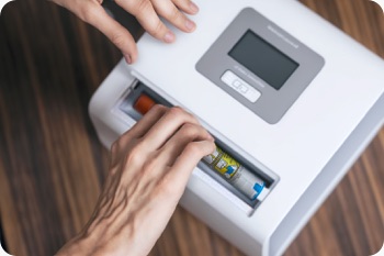 a IoT device being used for tests and analysis
